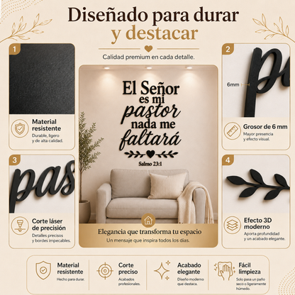 Frase de Fe en MDF – Salmo 23:1 Decoración