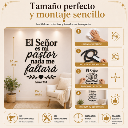Frase de Fe en MDF – Salmo 23:1 Decoración