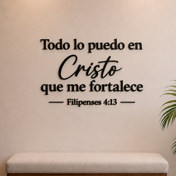 Tabla de tamaños disponibles para la placa Filipenses 4:13