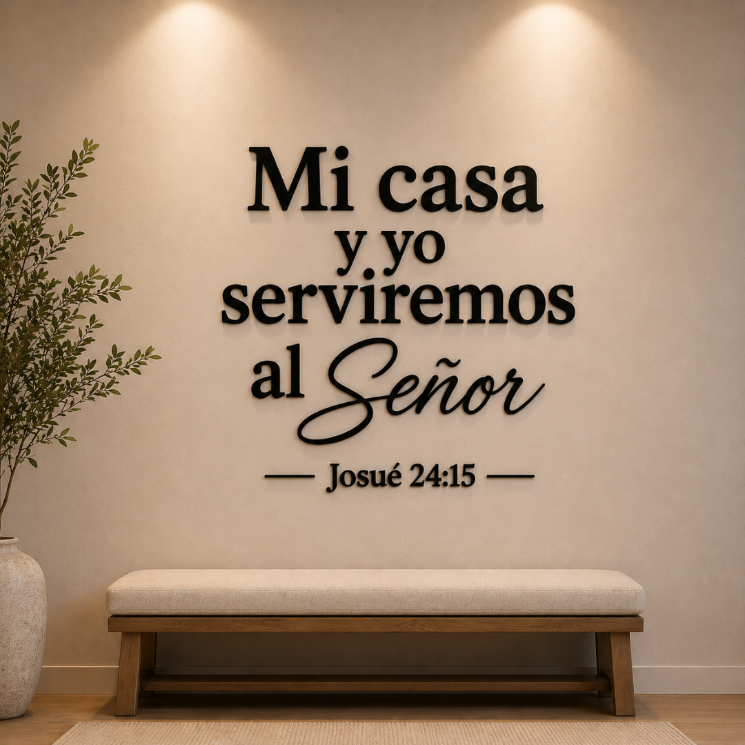 Tabla de tamaños disponibles para la placa Josué 24:15