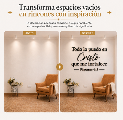 Detalle de la placa de MDF Filipenses 4:13