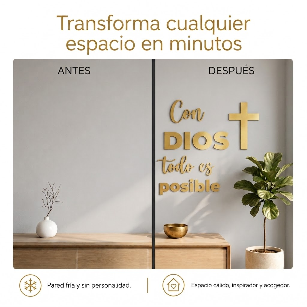 Con Dios Todo Es Posible | Decoración MDF Dorado