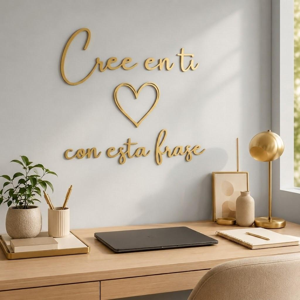 Cree En Ti | Decoración MDF Dorado