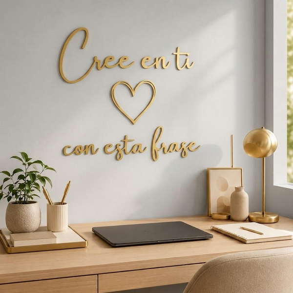 Cree En Ti | Decoración MDF Dorado