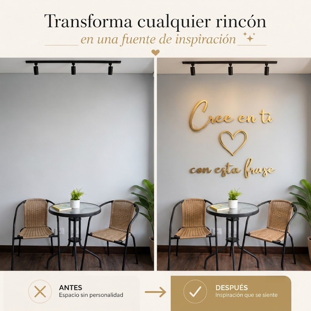 Cree En Ti | Decoración MDF Dorado