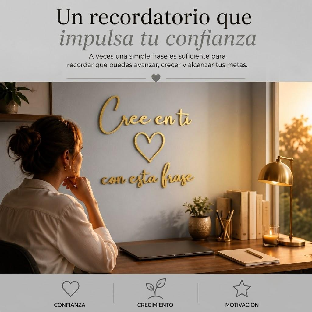 Cree En Ti | Decoración MDF Dorado