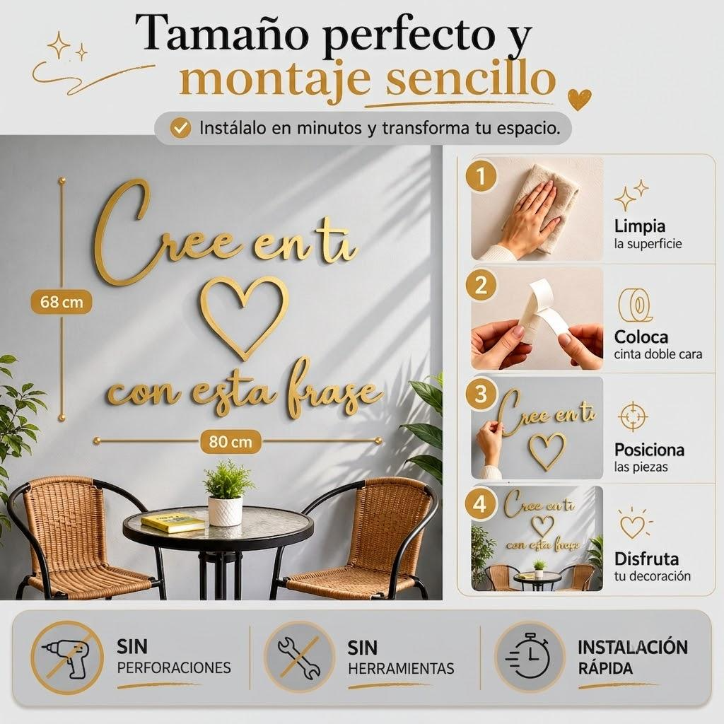 Cree En Ti | Decoración MDF Dorado