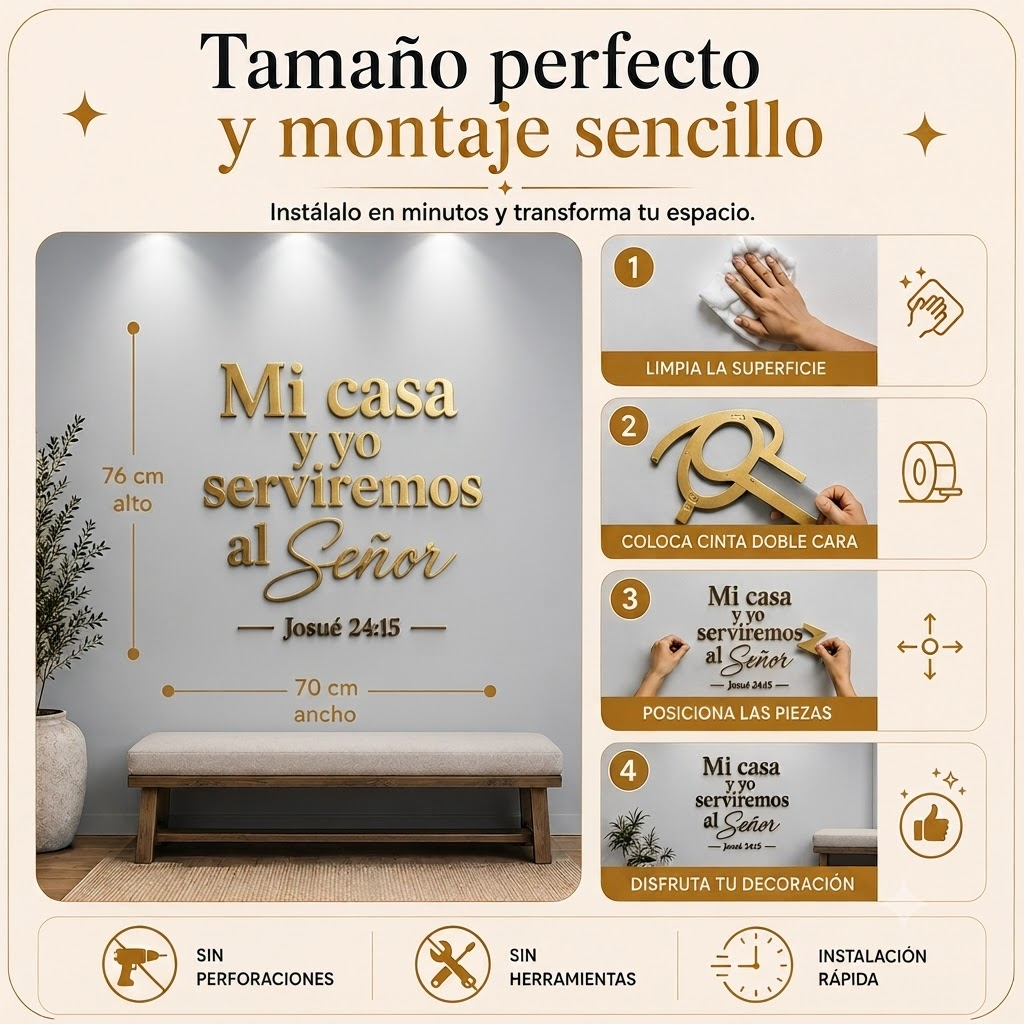 Josué 24:15 | Decoración MDF Dorado