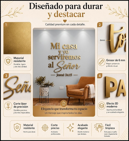 Josué 24:15 | Decoración MDF Dorado