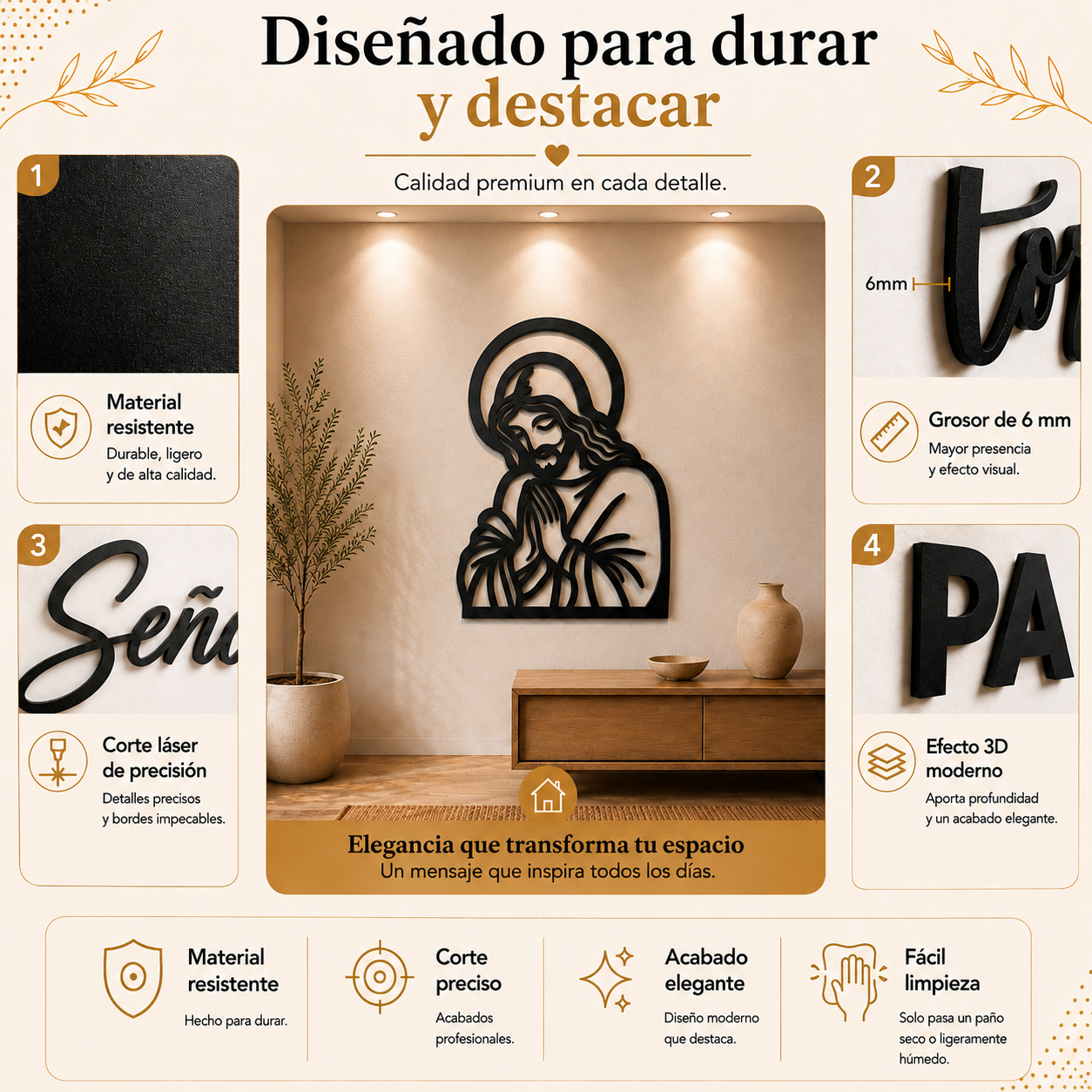 Jesús orando |Decoración de MDF