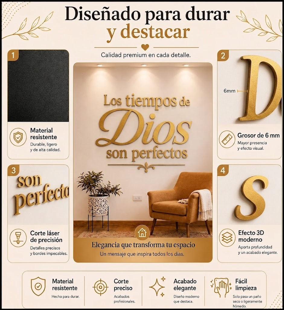 Tiempos de Dios | Decoración MDD dorado