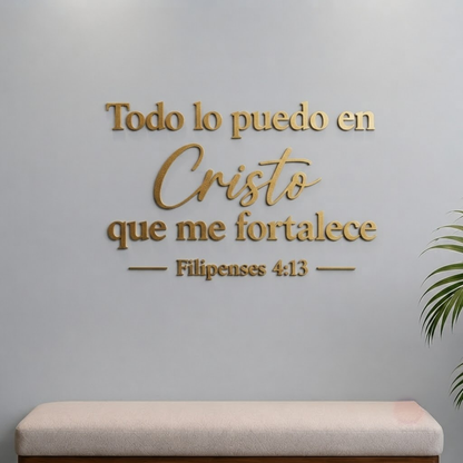 Filipenses 4:13 | Decoración MDF Dorado