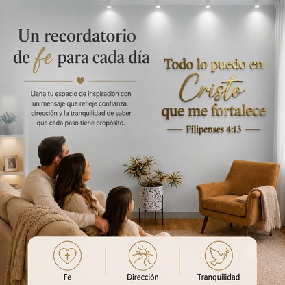Filipenses 4:13 | Decoración MDF Dorado