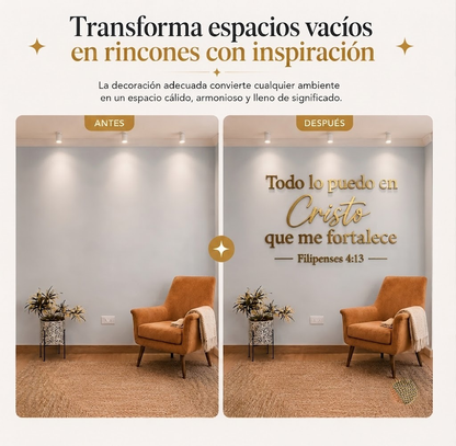 Filipenses 4:13 | Decoración MDF Dorado
